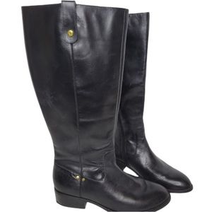Ralph Lauren Masika Black Leather Riding Boots Size 8B